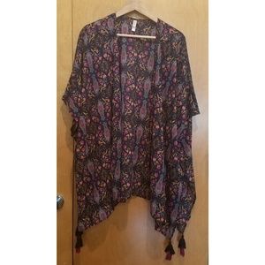Xhilaration Navy Kimono w/ Tassels Sz XL-XXL